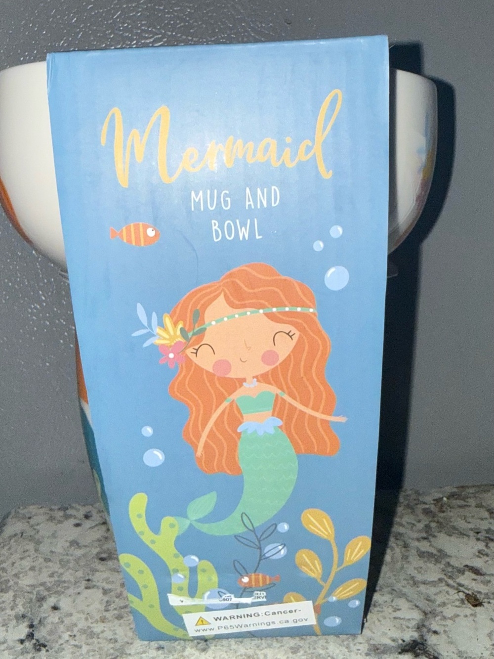 Mermaid mug and bowl matching set